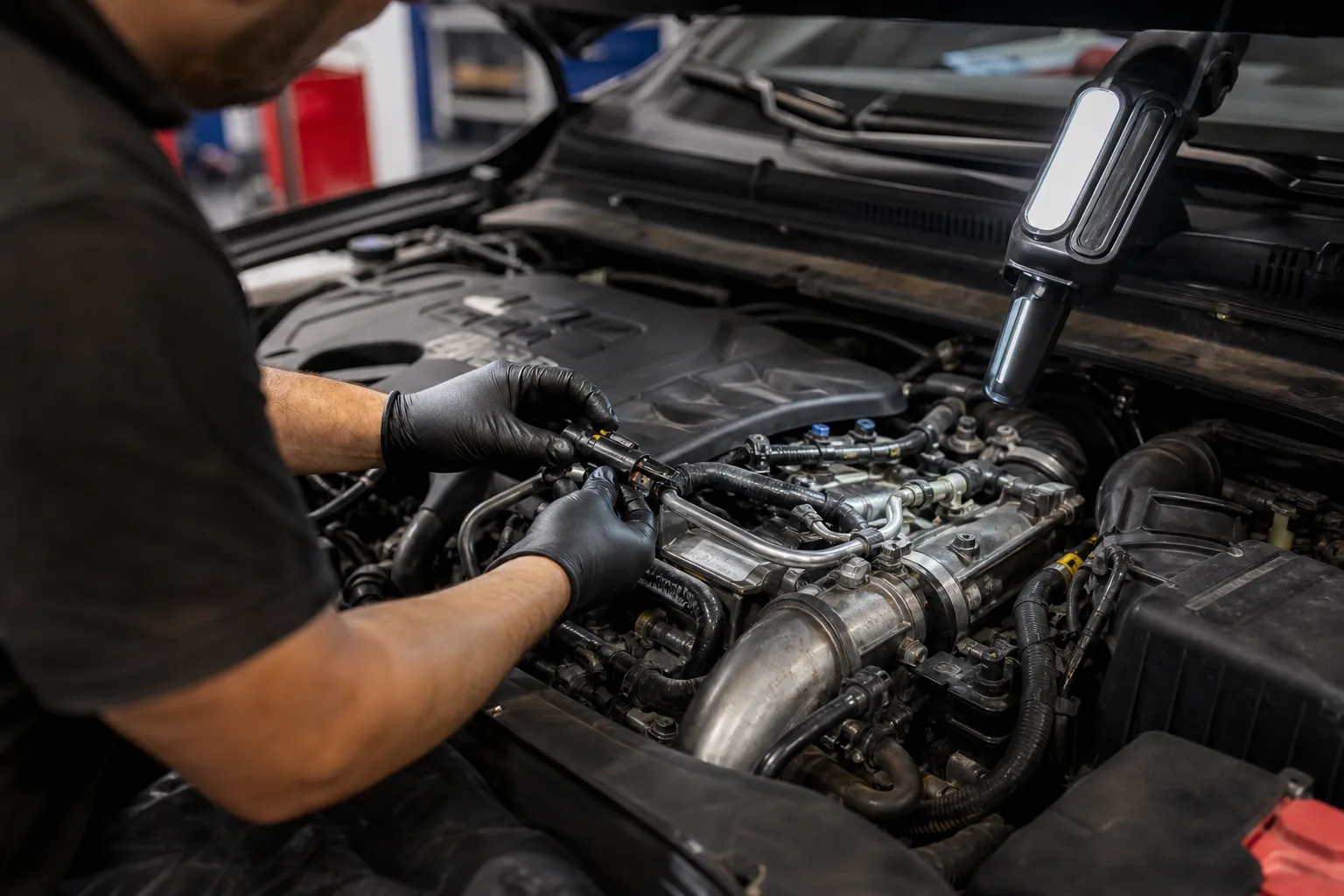 TuneCar work gallery - engine bay during professional service